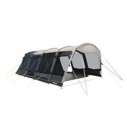 Outwell Colorado 6PE spacious family tent for six people with three doors and high comfort in the sleeping cabin.