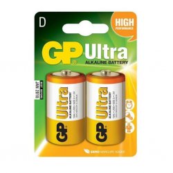 GP Ultra Batterier LR20 (D) 1.5V - 2-pack