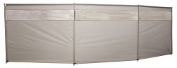 Wind screen for caravans and mobile homes with windows.